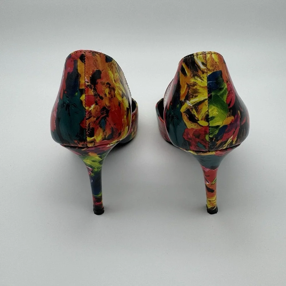 BRASH Karah D'orsay Stiletto Floral Heels Women US sz 7.5 Multicolor Pointy Toes